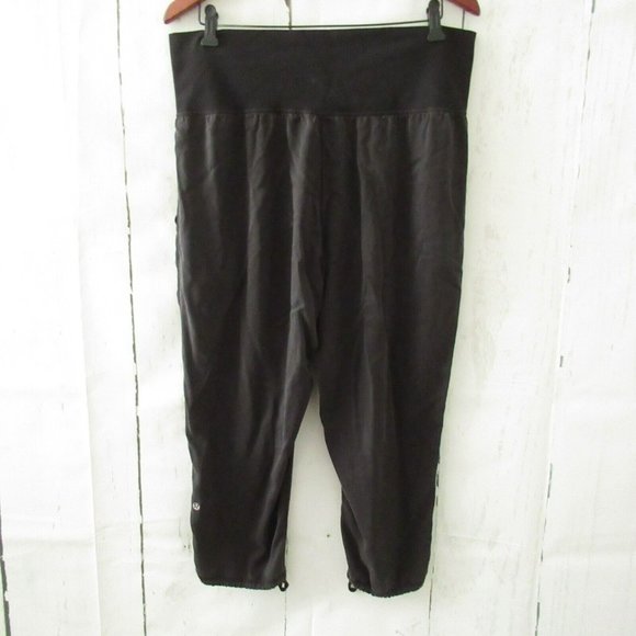 Lululemon Jogger Pants 10 Black Tencel Lyocell High Waisted Rise Ankle Crop - Picture 4 of 5